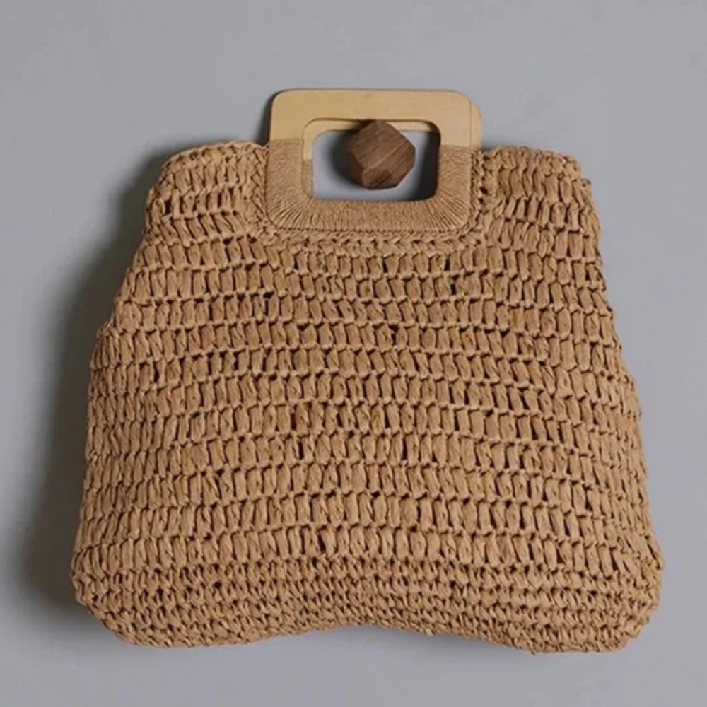 Boho straw large to handle summer bag - Picture 5 of 6